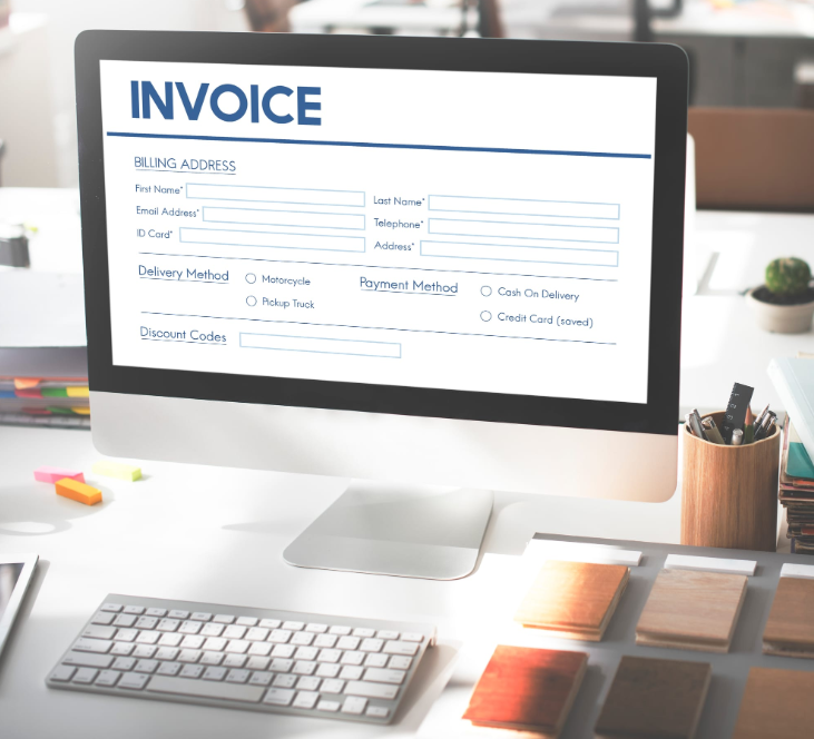 invoice billing information form graphic concept 