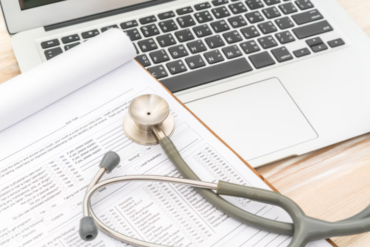 healthcare documentation laptop