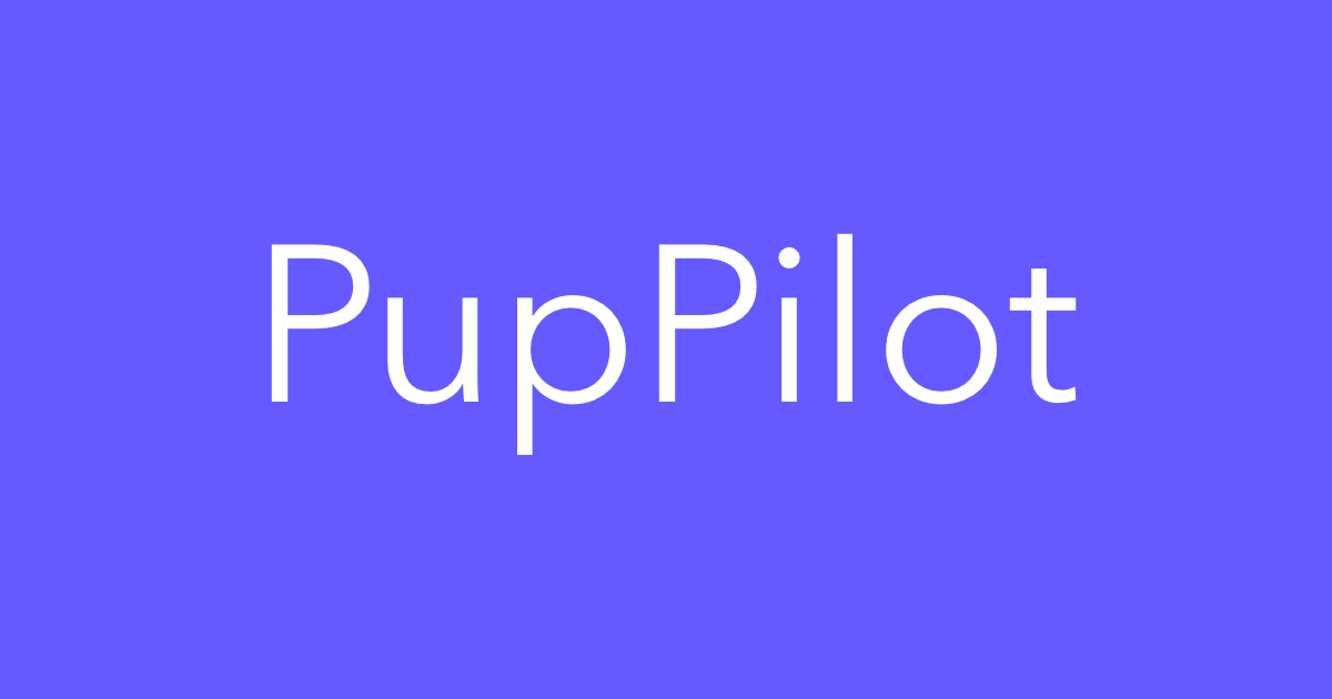 PupPilot logo on dark background